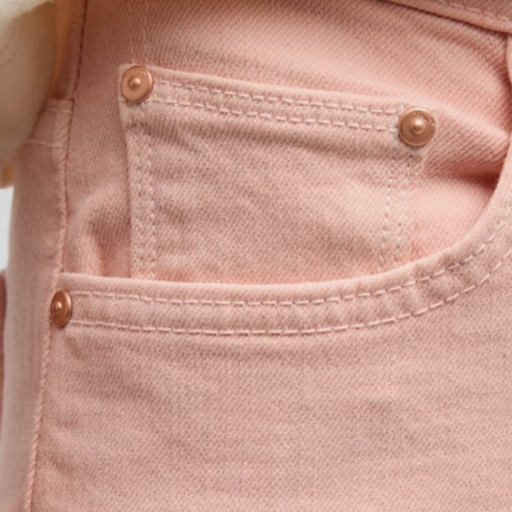 MOTHER The Insider Hover Stretch Mid Rise Crop Bootcut Jeans Peach Size 28 - Picture 3 of 6
